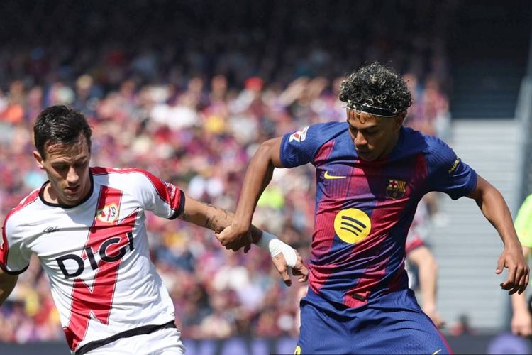 Barcelona, Rayo Vallecano, Ronald Araujo, Hasil Barcelona Vs Rayo Vallecano 1-0: Sundulan Araujo Bawa Blaugrana Petik 3 Poin