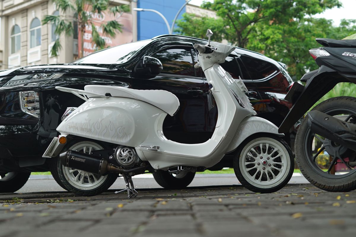 modifikasi, racing look, Tren Modifikasi Vespa Matik di 2026: Adopsi Gaya Racing Look