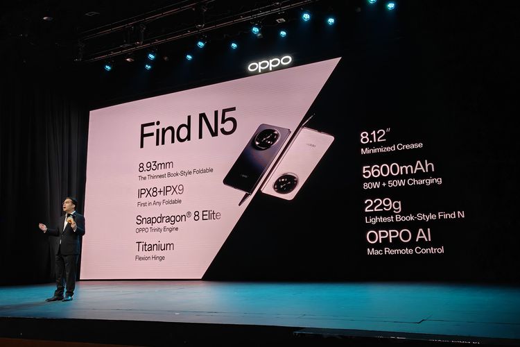 Oppo, Find N5, Oppo Find N5, spesifikasi Oppo Find N5, Spesifikasi Oppo Find N5, spesifikasi oppo find n5, harga oppo find n5, Ponsel Lipat Oppo Find N5 Resmi di Indonesia, Ini Harganya