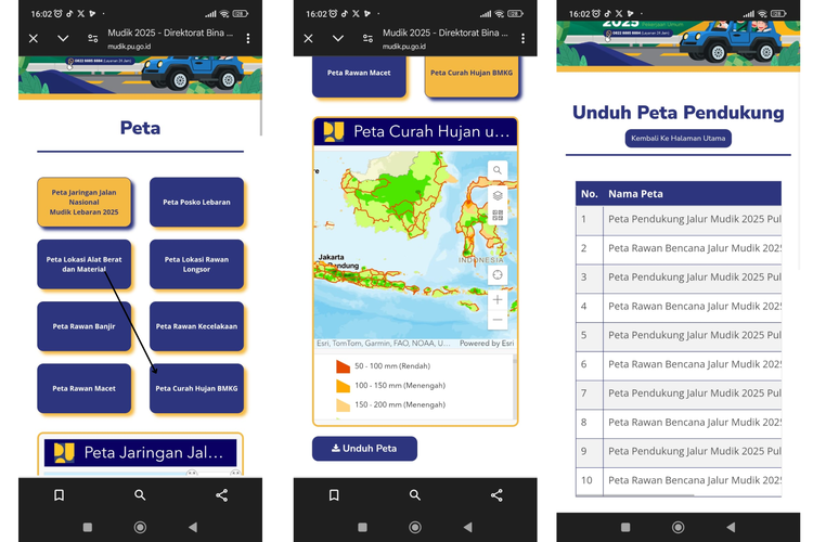 Mudik Lebaran, pemudik, Lebaran 2025, mudik 2025, cara cek kondisi cuaca, Link dan Cara Cek Curah Hujan Selama Mudik Lebaran 2025