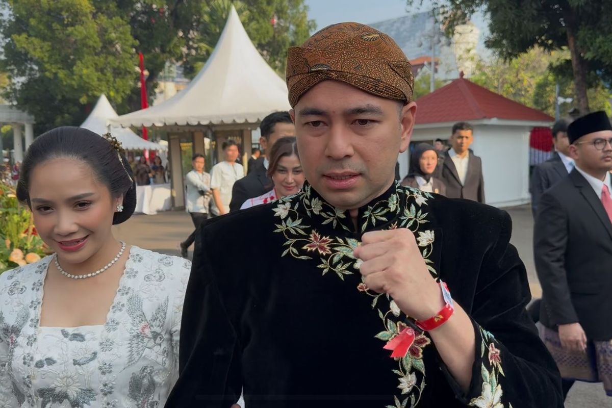 Raffi Ahmad, Nagita Slavina, Dirgahayu Republik Indonesia, upacara hut ri, HUT ke-80 RI, HUT Ke-80 Kemerdekaan RI, upacara hut ri 2025 dimana, busana raffi ahmad, busana nagita slavina, Raffi Ahmad dan Nagita Slavina Pakai Busana Adat Jawa Saat Upacara HUT Ke-80 RI di Istana Merdeka