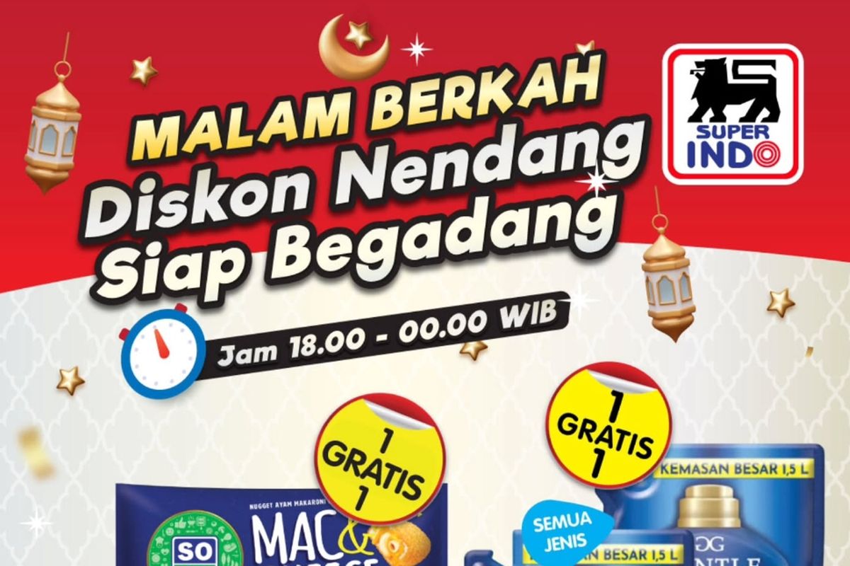 Promo Superindo, Superindo, Promo Superindo Hari Ini 19 Maret 2026, Belanja Malam Hari Banyak Potongan Harga, 1. Diskon Besar-besaran Jelang Lebaran, 2. Bazar Parfum Hemat mulai Rp 12.000-an (hari ini terakhir), 3. Malam Berkah Diskon Nendang Bumbu Rempah (hari ini terakhir), 4. Malam Berkah Permen (hari ini terakhir), 5. Malam Berkah Nugget (hari ini terakhir)