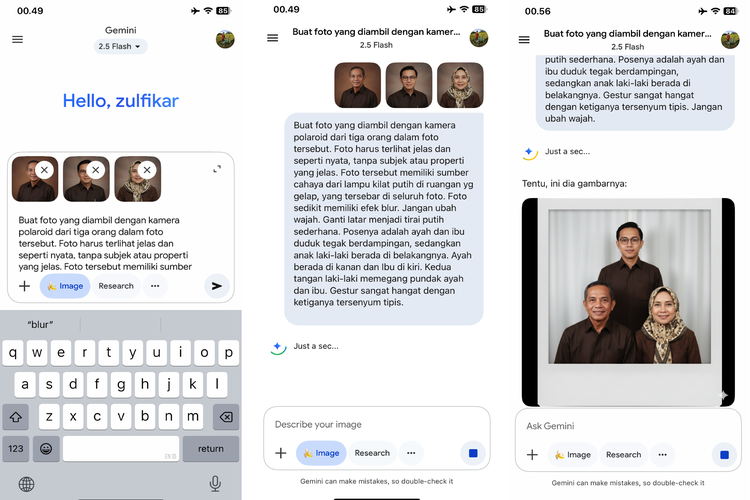 gemini, Viral Foto Polaroid Gemini AI dengan Orang Tua yang Sudah Tiada, Pakai Prompt Ini