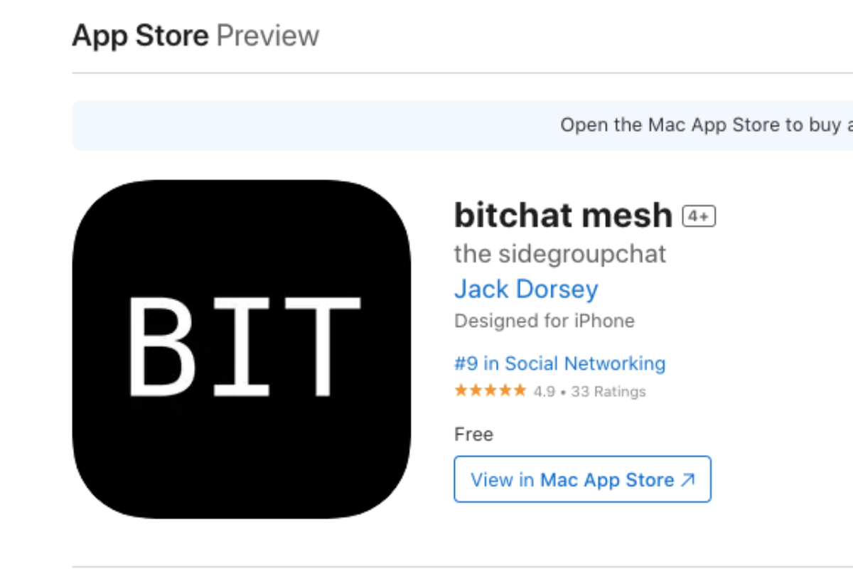 BitChat, Jack Dorsey, App Store, Bitchat, Aplikasi Pesan BitChat Kini Tersedia di App Store