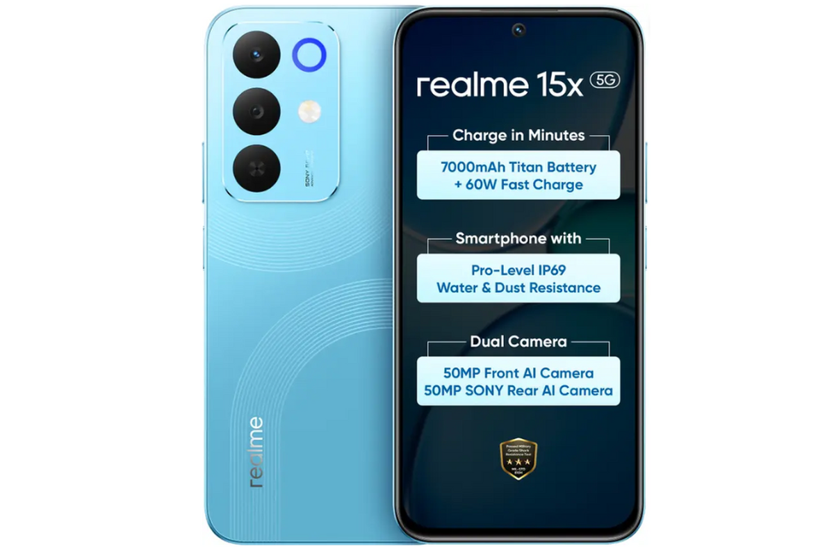 baterai, 7.000 mAh, realme, IP69, Realme 15x 5G, HP Realme 15x 5G Resmi dengan Baterai Jumbo, Awet 2 Hari Tanpa Dicas
