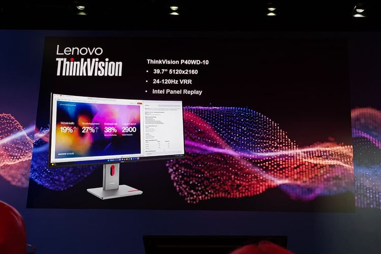Lenovo, Monitor, ThinkVision P40WD-40, Lenovo ThinkVision P40WD-40, Lenovo Rilis Monitor 5K Lengkung Hemat Daya ThinkVision P40WD