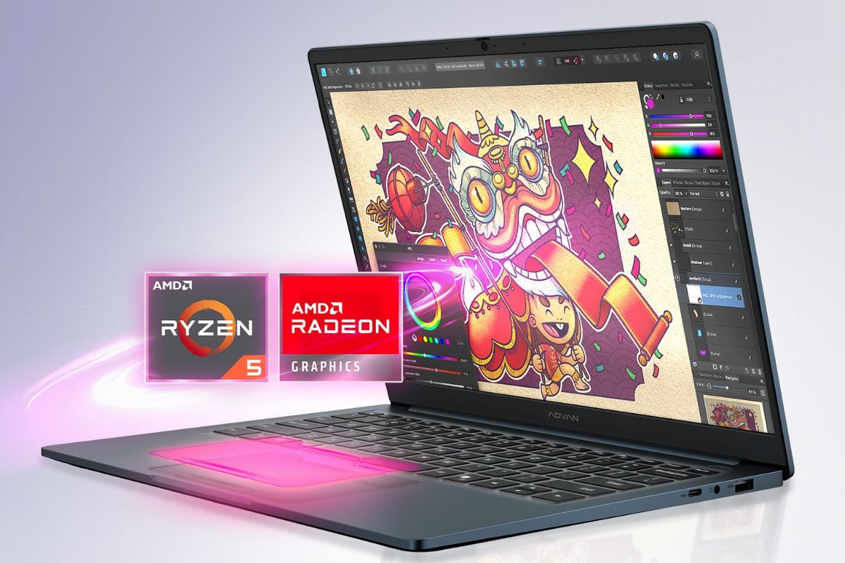 laptop tipis, Advan, Advan Workplus Air, Laptop Ringan Advan Workplus Air Rilis di Indonesia dengan AMD Ryzen 5