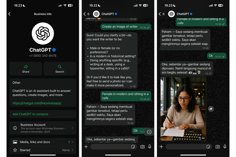 WhatsApp, ChatGPT, gambar AI, Gambar AI, CHATGPT, whatsapp, gambar ai, Cara Buat dan Edit Gambar AI Langsung di WhatsApp