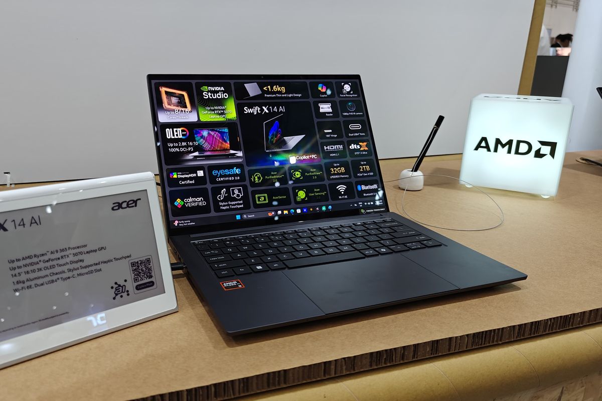 Acer, laptop, Acer Swift X 14, Acer Swift X 14 AI, Laptop, Computex 2025: Acer Rilis Swift X 14 AI dengan AI Copilot dan GPU RTX 5070