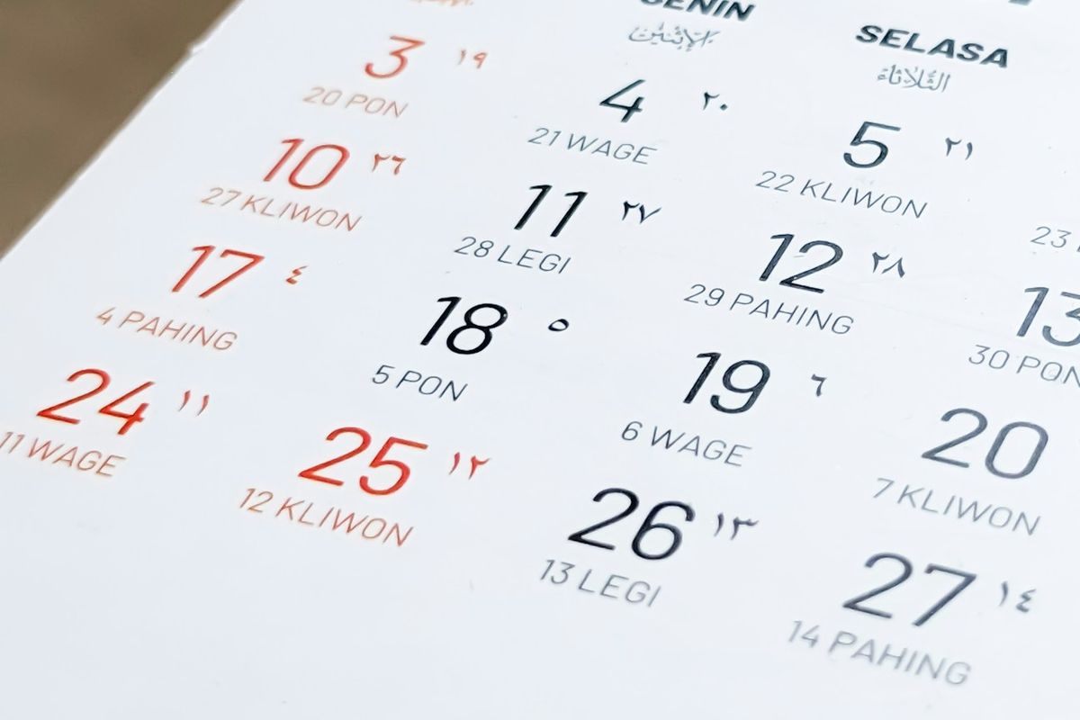 weton, neptu, Kalender Jawa, April 2026, Kalender Jawa Sepekan 13–19 April 2026, Lengkap dengan Weton dan Neptu