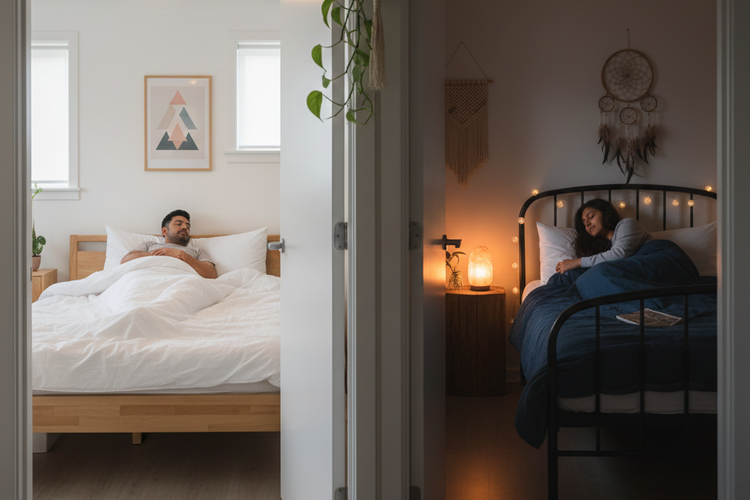 sleep divorce, pisah ranjang, Mengenal Sleep Divorce, Ketika Pasutri Pisah Ranjang demi Kualitas Tidur Lebih Baik, Manfaat sleep divorce, Sisi negatif sleep divorce, Apakah sleep divorce tepat untukmu?, Cara membicarakannya dengan pasangan