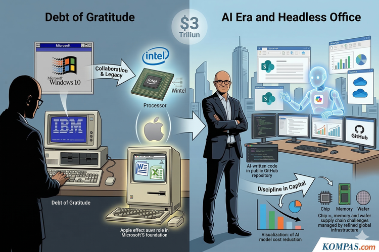 Microsoft, Satya Nadella, Pengakuan Mengejutkan Microsoft, Windows dan Office Ternyata Dibesarkan Rivalnya