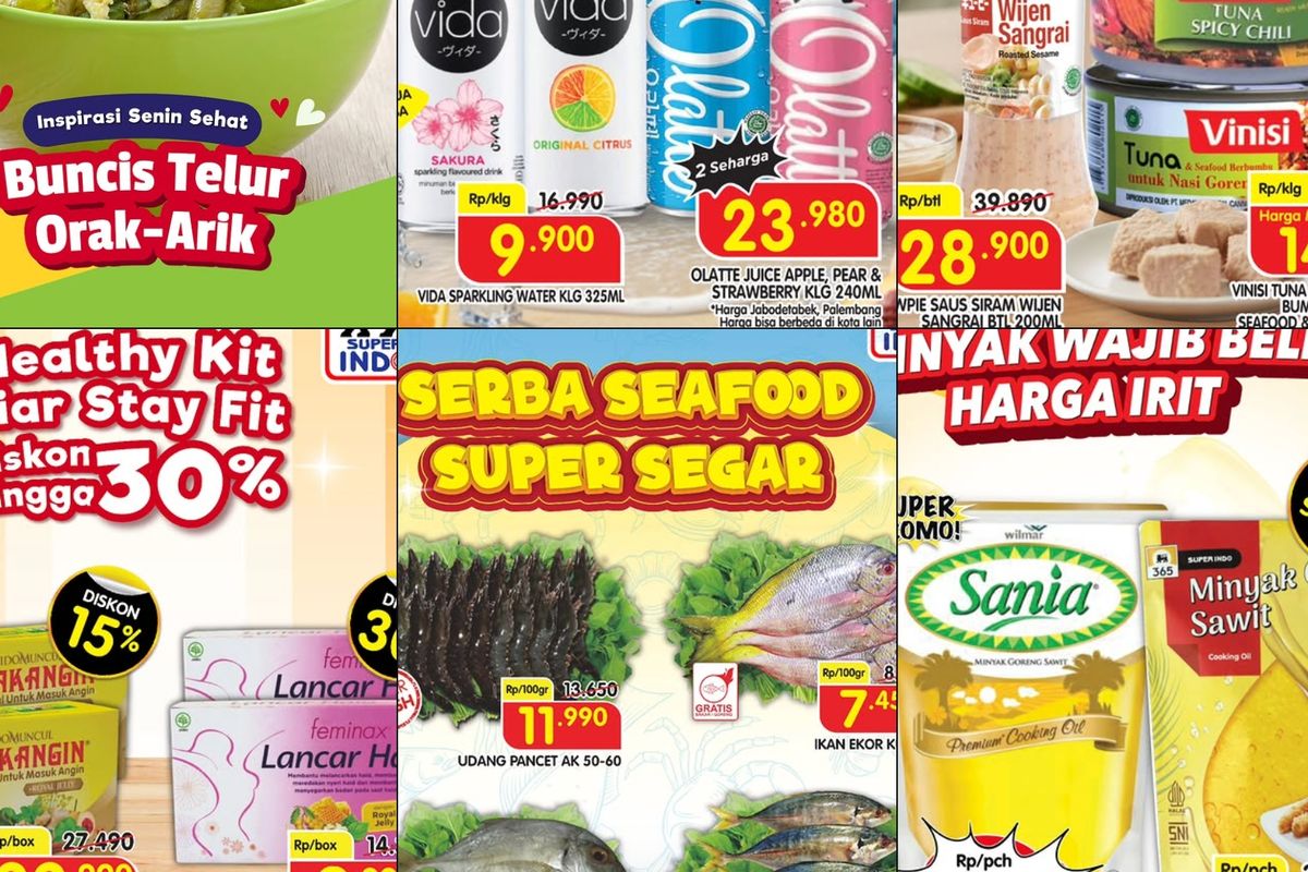 Promo Superindo, Superindo, Promo Superindo Hari Ini 6 Januari 2026, Seafood Segar Harga Murah, 1. All Day Comfort (hingga 7 Januari), 2. Serba Daging Serba Seger (hingga 7 Januari), 3. Fresh All Day, 4. Masak Jadi Praktis Harga Pasti Irit (hingga 7 Januari), 5. Tahun Baru Stay Clean (hingga 7 Januari), 6. Bigpack Hematnya Max (hingga 7 Januari), 7. Serba Frozen Super Hemat (hingga 7 Januari), 8. Promo Bumbu Rahasia (hingga 7 Januari), 9. Serba Seafood Super Seger (hingga 7 Januari), 10. Menu Sat Set (hingga 7 Januari)
