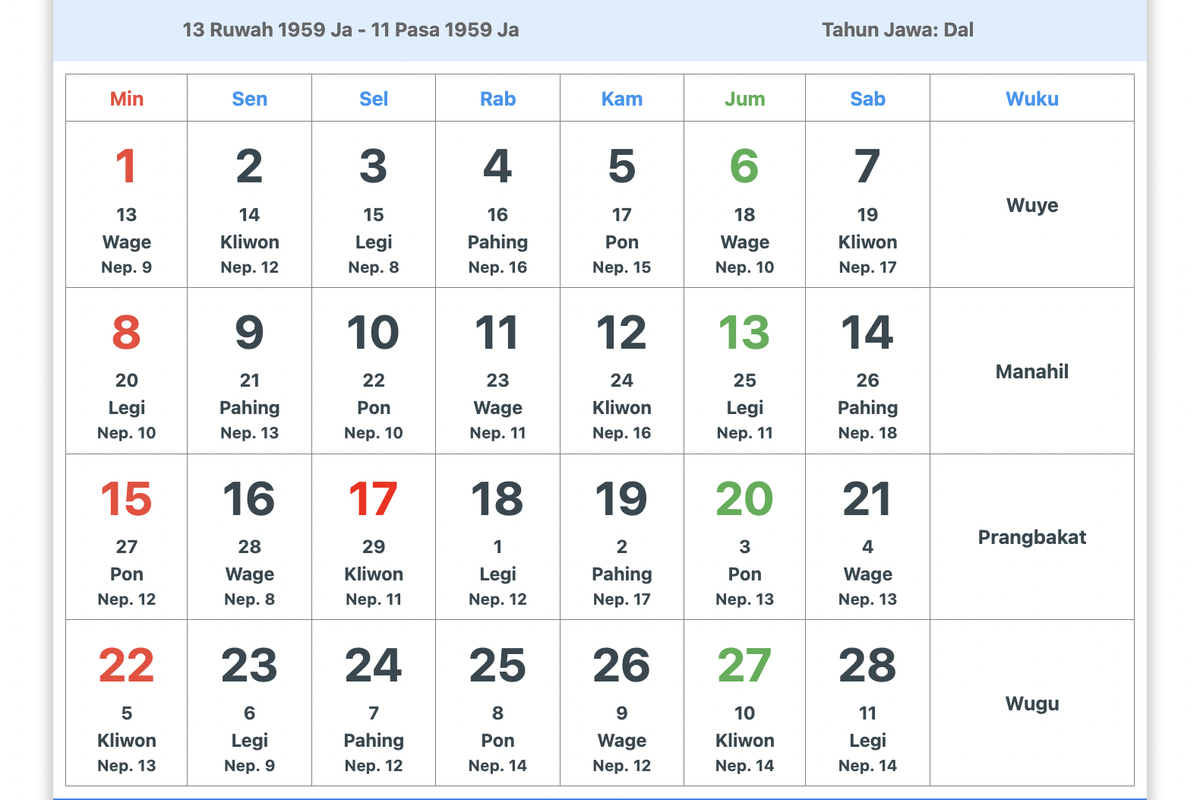 kalender Jawa, kalender Jawa 9 Februari 2026, Kalender Jawa 9 Februari 2026, Lengkap dengan Weton dan Neptu