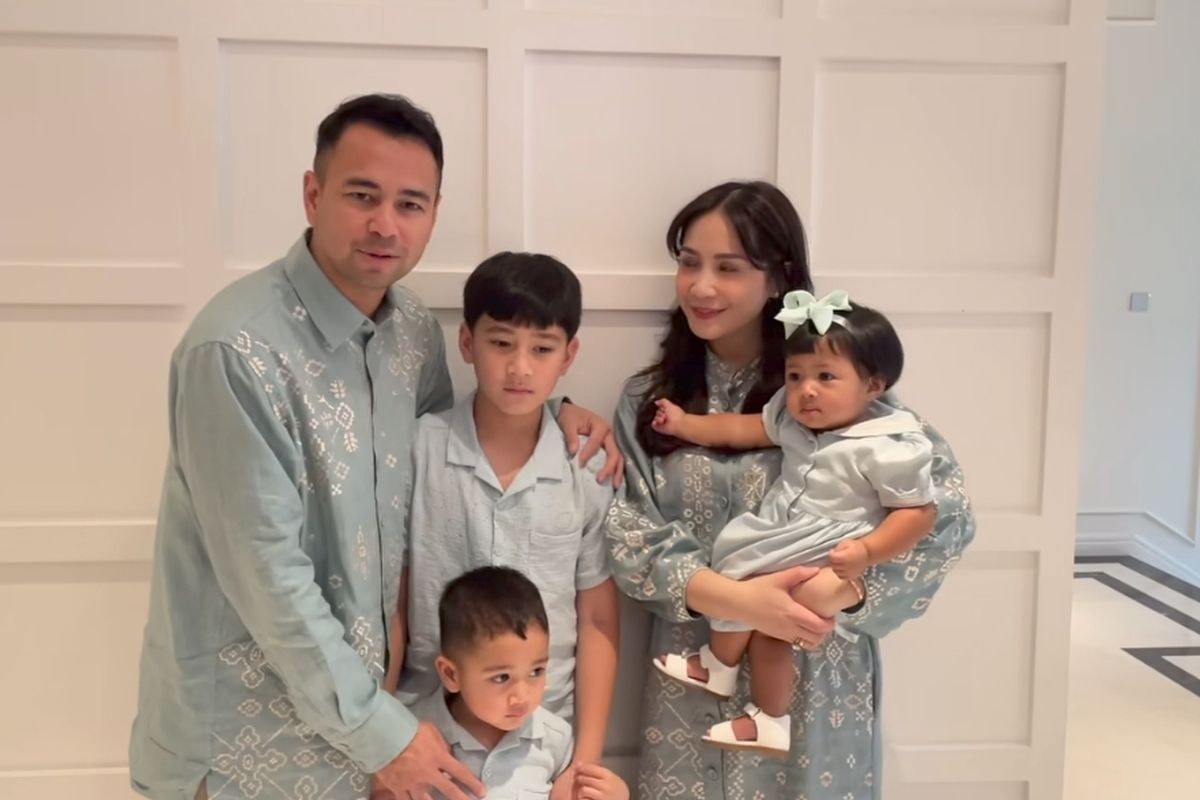 warna pastel, Raffi Ahmad, Nagita Slavina, baju koko, presiden prabowo subianto, Lebaran 2025, Contek OOTD Raffi Ahmad dan Nagita di Momen Lebaran, Serba Pastel