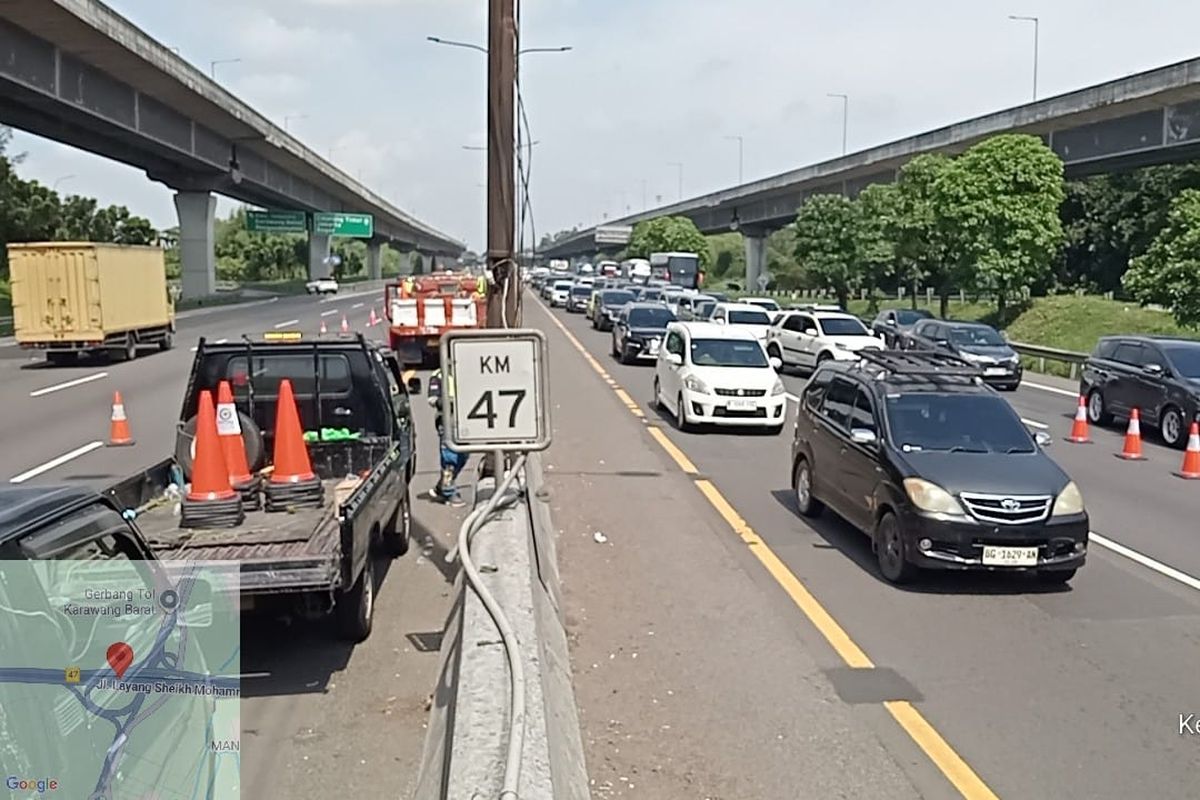 contraflow, Akses Contraflow KM 55 Ditutup, Dialihkan ke KM 47–65
