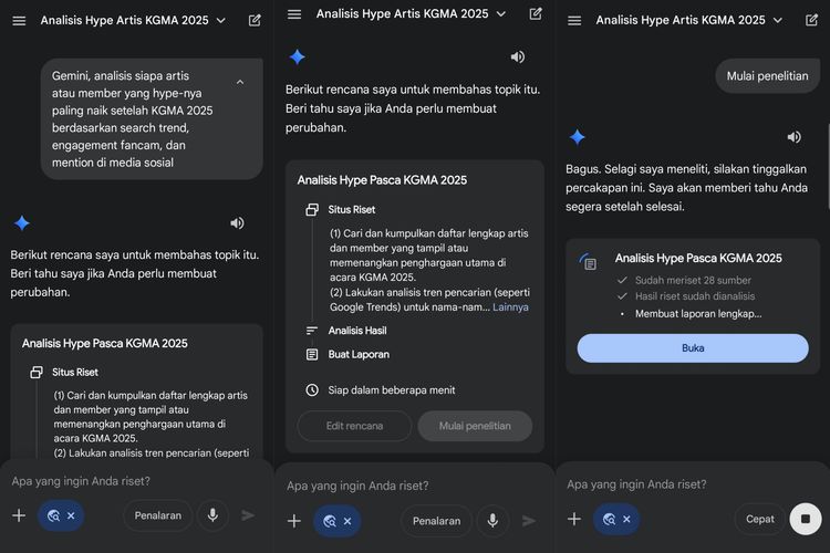 Gemini, Samsung, Galaxy S25 Ultra, KGMA 2025, analisis, riset, laporan, Gemini Deep Research, Samsung Galaxy S25 Ultra, Gemini Deep Research di Galaxy S25 Ultra Ubah Euforia Award KGMA Jadi Analisis Data