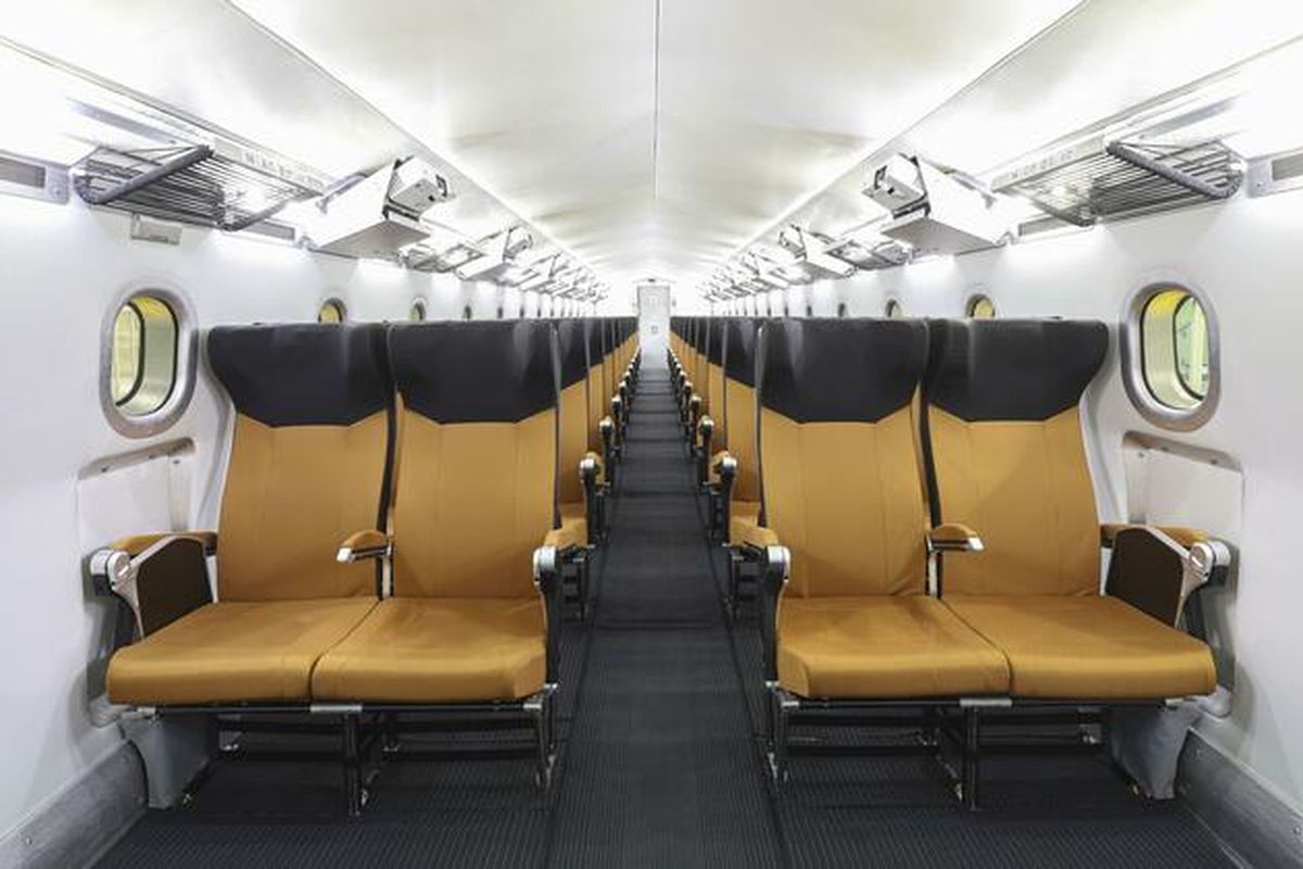 jepang, kereta cepat Jepang, kursi kereta cepat jepang, kereta supercepat jepang, transportasi jepang, Kereta Supercepat Baru Jepang Punya Kursi Tegak, Ini Alasannya