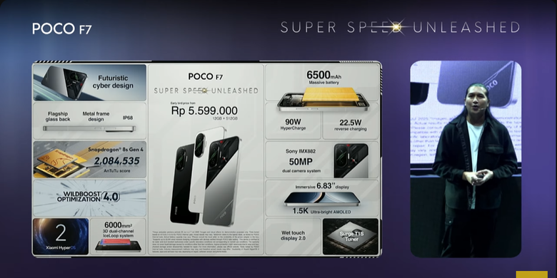 Poco F7, Spesifikasi Poco F7, Harga Poco F7, harga poco f7, spesifikasi poco f7, poco f7 indonesia, HP Poco F7 Resmi di Indonesia dengan Chipset Snapdragon 8s Gen 4, Harga Rp 6 Juta