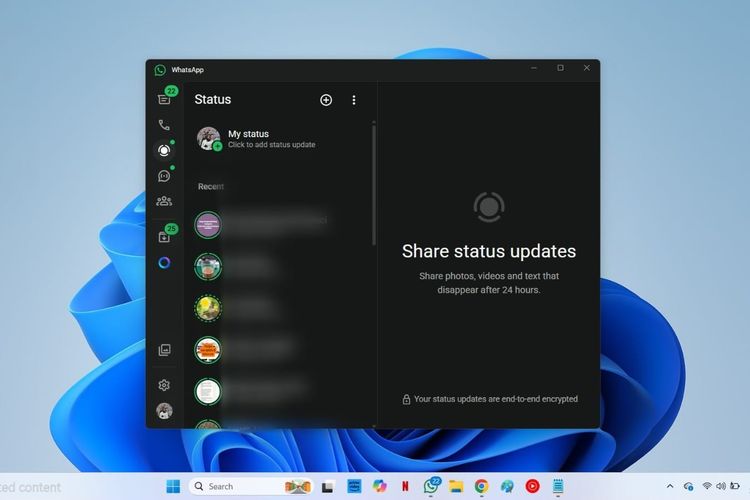 WhatsApp, Windows, WA Status, WhatsApp desktop, WhatsApp Status, status WA, status WhatsApp, Fitur Baru WhatsApp, Bisa Bikin Status Langsung dari WA Versi Desktop, Sudah Ada di Indonesia