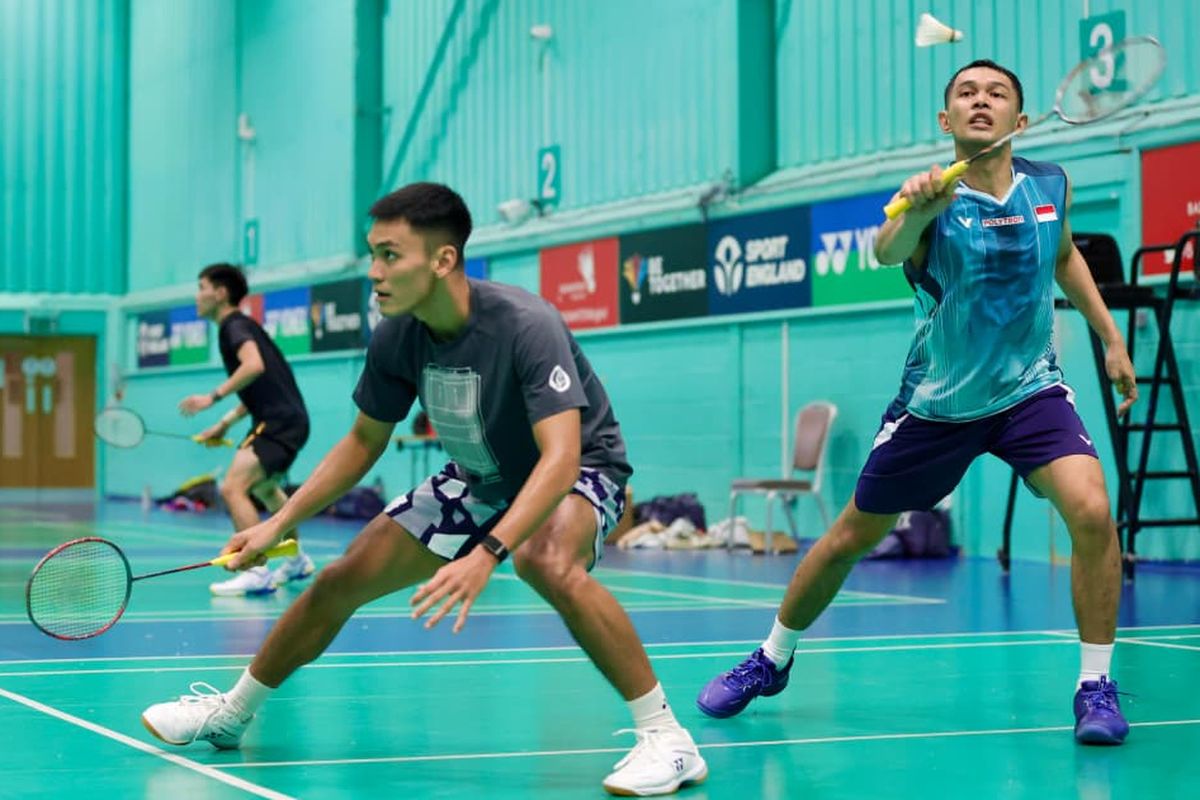 Fajar Alfian, Muhammad Shohibul Fikri, Inggris, All England, Ben Lane/Sean Vendy, PBSI, Fajar/Fikri Panaskan Mesin Jelang All England, Sparring Lawan Musuh Tangguh
