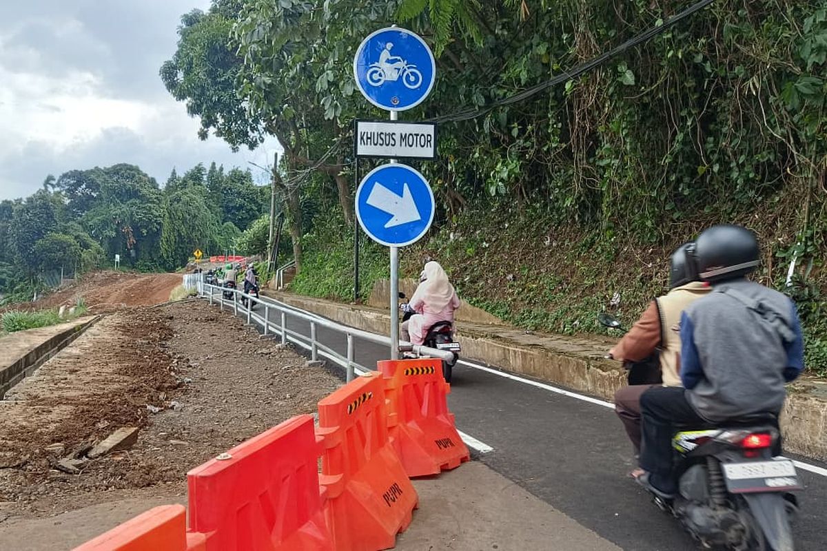 longsor, jalan alternatif, Batutulis, Jalan alternatif Batu Tulis Bogor, Jajal Jalan Khusus Motor di Batu Tulis Bogor, Hati-hati Jalur Sempit