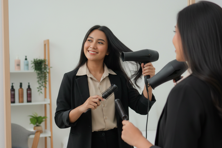 rambut kusut, Musim Hujan, Mengapa Rambut Gampang Kusut saat Udara Lembab?, Mulai dari kamar mandi, Keringkan dengan ditepuk, bukan digosok, Lakukan persiapan sebelum menata rambut, Segera keringkan rambut dari kondisi basah, Jangan terlalu sering menyentuh rambut, Jangan pakai sisir bergigi rapat