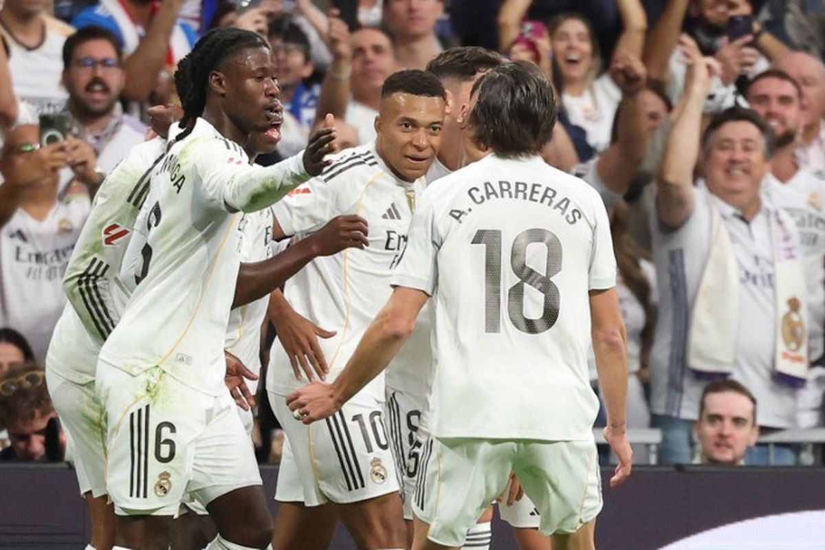 Barcelona, Real Madrid, Kylian Mbappe, Liga Spanyol, Real Madrid Vs Barcelona, Jude Bellingham, Hasil Real Madrid vs Barcelona, LaLiga, Fermin Lopez, Liga Spanyol 2025-2026, HT Skor Real Madrid Vs Barcelona 2-1, Jude Bellingham Tampil Gemilang
