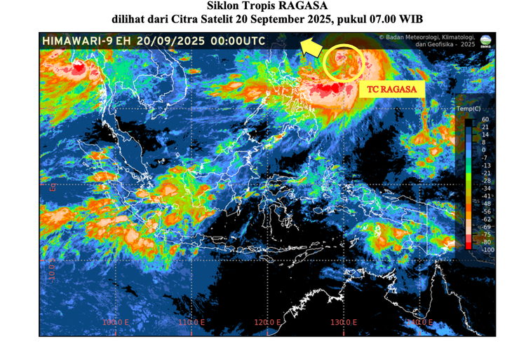 bibit siklon tropis 92W, Bibit Siklon Tropis 98B, bmkg peringatan cuaca ekstrem, Siklon Ragasa 2025, hujan lebat Kalimantan September 2025, gelombang tinggi Sangihe Talaud, prakiraan cuaca BMKG 22 September 2025, dampak siklon tropis Indonesia, Siklon Ragasa Ancam Wilayah Indonesia, BMKG Warning Cuaca Ekstrem, Siklon Tropis Ragasa: kekuatan setara angin 185 km/jam, Dua bibit siklon lain ikut terpantau, Dampak ke Indonesia: hujan lebat dan gelombang tinggi, Kenapa warga harus waspada?