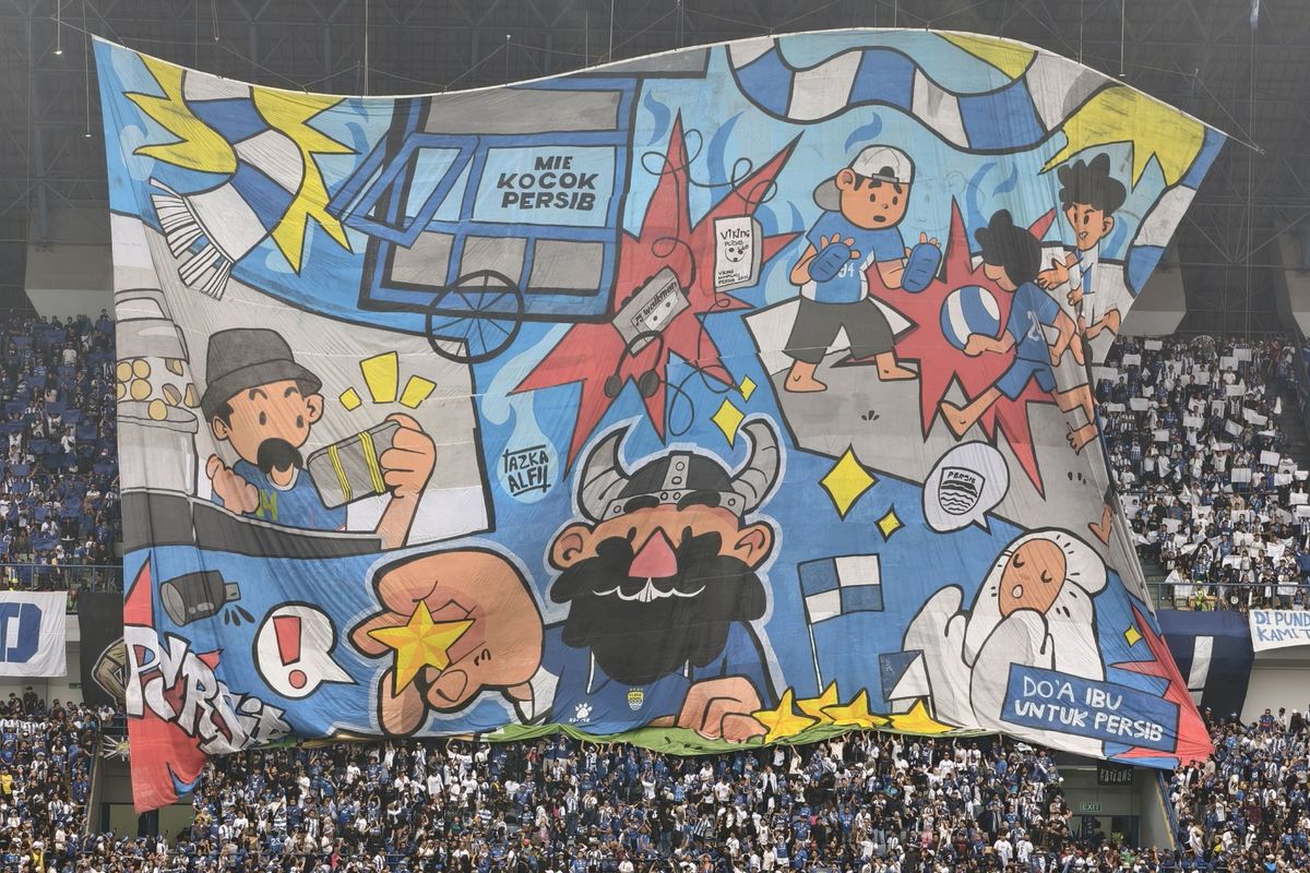 Super League 2025-2026, ilustrator, Azka Alfi, Kisah dan Makna di Balik Tifo Raksasa Viking Persib Club Karya Azka Alfi