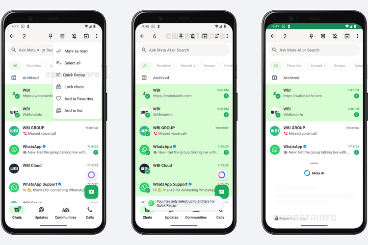 WhatsApp, fitur Quick Chat Recaps, Fitur Quick Chat Recaps, WhatsApp Siapkan Fitur Quick Chat Recaps, Bisa Rangkum 5 Obrolan Sekaligus