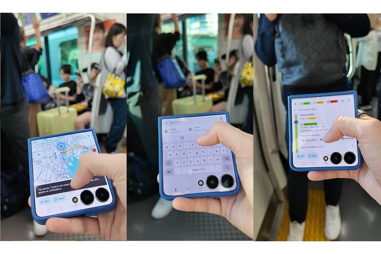 Android, Smartphone, Samsung, fitur, Traveling, google gemini, samsung z flip 7, samsung galaxy z flip 7, Tokyo Game Show 2025, Mudahnya Bikin Konten dan Cari Rute Kereta Pakai Layar Depan Samsung Z Flip 7