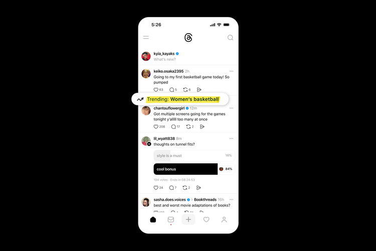 Threads, Instagram, instagram, fitur baru, Threads Rilis Fitur Highlighter, Tampilkan Topik yang Lagi Ramai di Feed