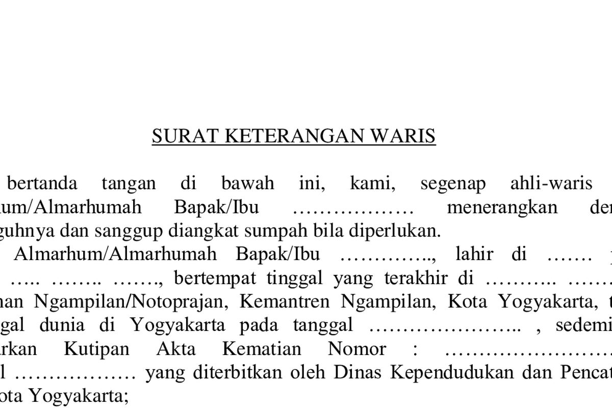 ahli waris, surat keterangan ahli waris, syarat permohonan surat keterangan ahli waris, Surat Keterangan Ahli Waris, cara membuat surat keterangan ahli waris, Syarat dan Cara Membuat Surat Keterangan Ahli Waris, Ini Dokumen yang Wajib Disiapkan