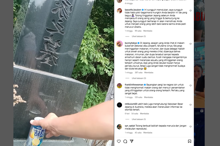 kelakuan turis di jepang, makam di jepang, tradisi makam di jepang, aturan datang ke makam di jepang, makam di jepang viral di medsos, Turis Australia Nekat Curi Sesajen Minuman di Kuburan, Warga Jepang Marah