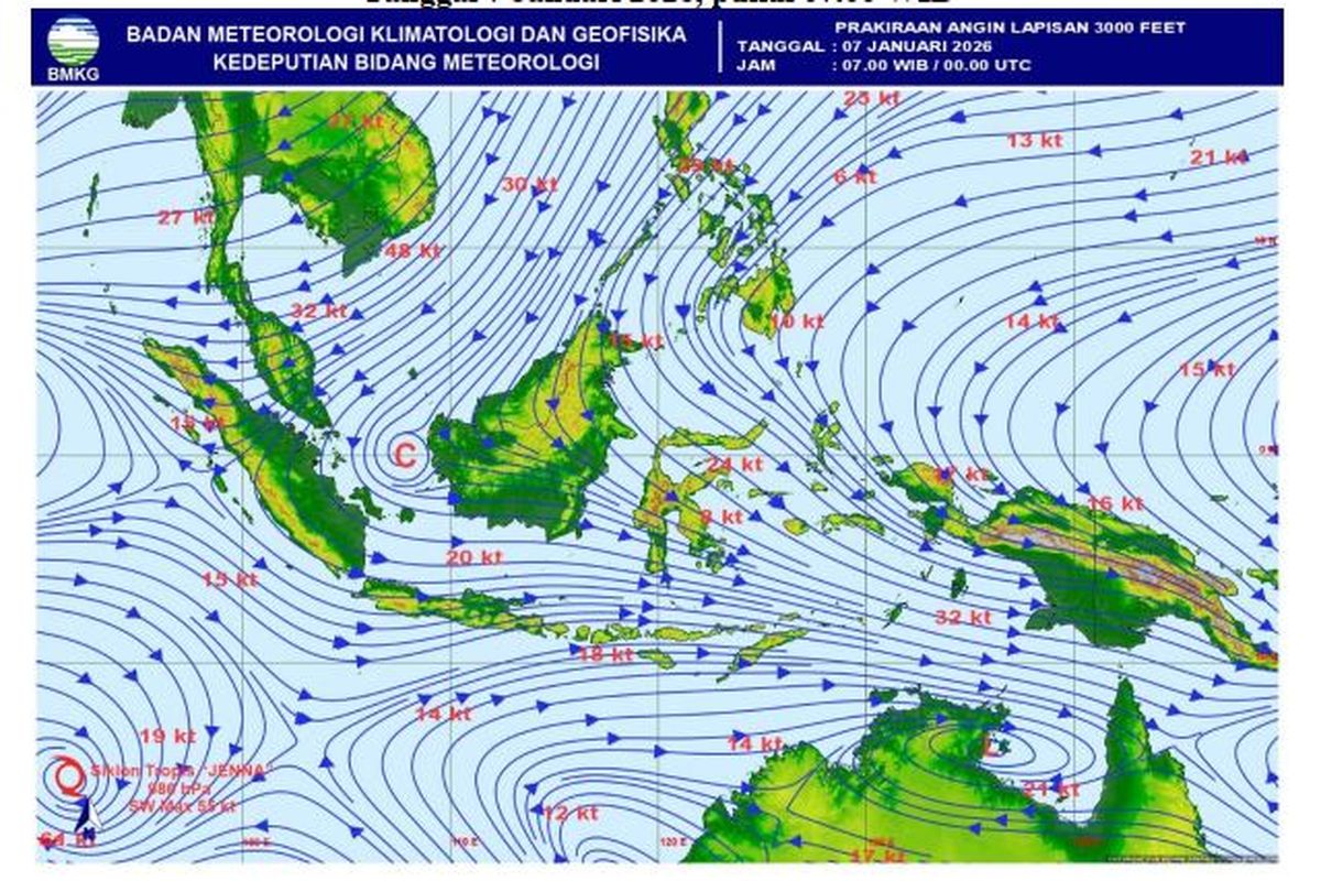 BMKG, Siklon tropis Jenna, bibit siklon tropis 91S, Peringatan Dini Cuaca BMKG Terkait Siklon Tropis Jenna, 7 Provinsi Waspada Hujan Lebat, Apa Itu Siklon Tropis Jenna?, Posisi dan Kekuatan Siklon Tropis Jenna, Tujuh Provinsi Waspada Hujan Lebat hingga Sangat Lebat, Dinamika Atmosfer Perkuat Potensi Hujan, Waspada Hujan Petir di Sejumlah Kota