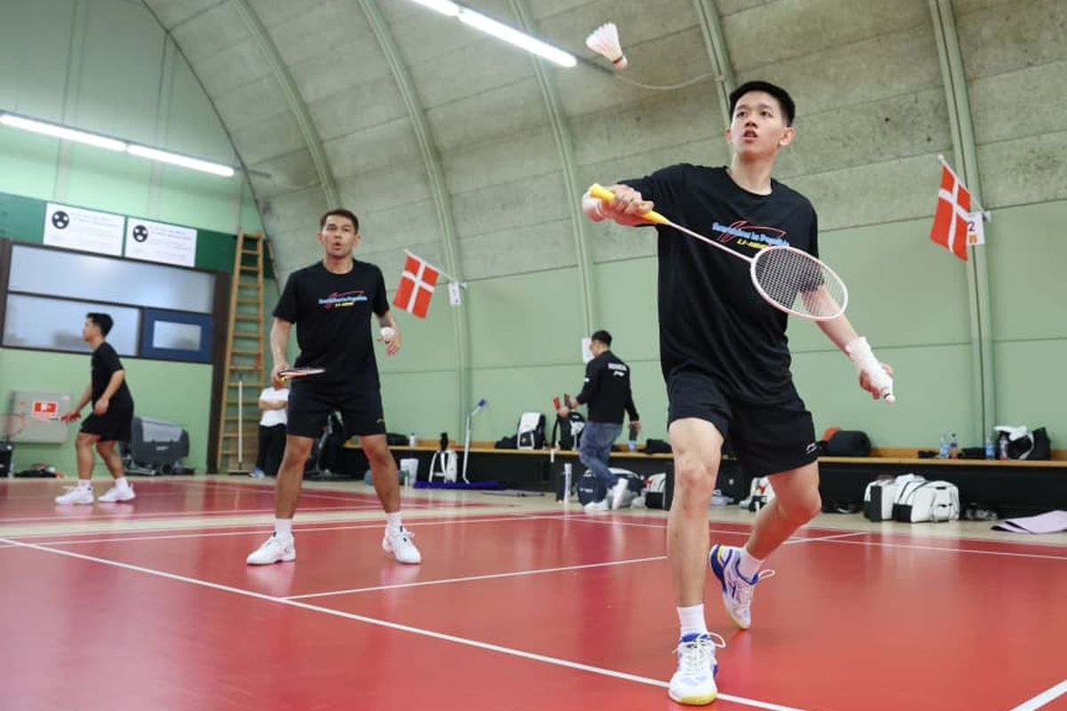 Fajar Alfian, Piala Thomas, Denmark, tim Indonesia, PBSI, Febriana Dwipuji Kusuma, Potret Latihan Perdana Indonesia Sambut Piala Thomas-Uber di Denmark