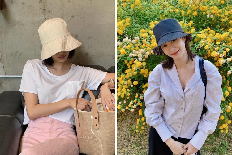 Jimin BTS, Jimin, Song Da Eun, song da eun jimin, outfit song da eun, gaya song da eun, 5 Gaya Song Da Eun yang Dirumorkan Pacaran dengan Jimin BTS, 1. Sweater cerah dengan bawahan monokrom, 2. Black and white bermotif, 3. Santai mengenakan sandal, 4. Boyish dengan sentuhan warna cerah, 5. Kenakan bucket hat