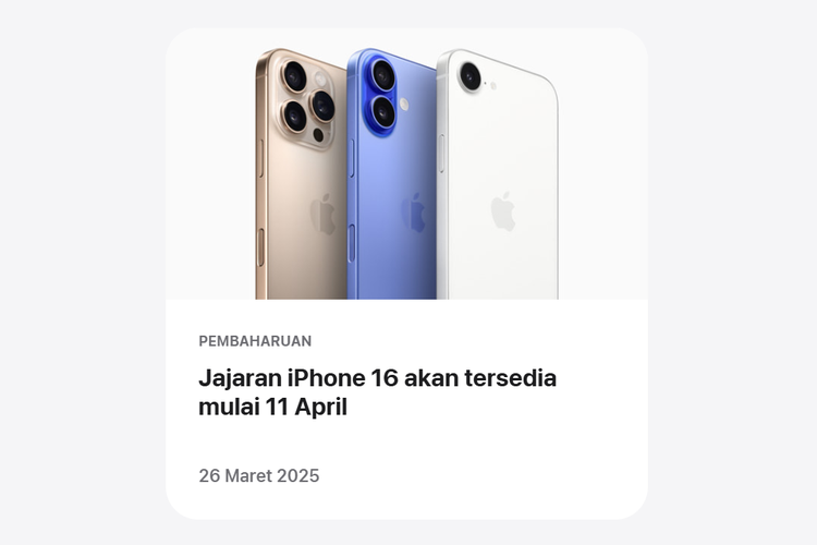 iPhone 16 Pro Max, iPhone 16 Pro, iPhone 16 Plus, iPhone 16, Harga iPhone 16, Harga iPhone 16 Plus, harga iPhone 16 Pro, harga iPhone 16 Pro Max, iPhone 16E, harga iPhone 16e, PO iPhone 16e, PO iPhone 16, po iphone 16 indonesia, pre order iphone 16, Pre Order iPhone 16 di Indonesia Resmi Dibuka, Bisa Dipesan Mulai Hari Ini