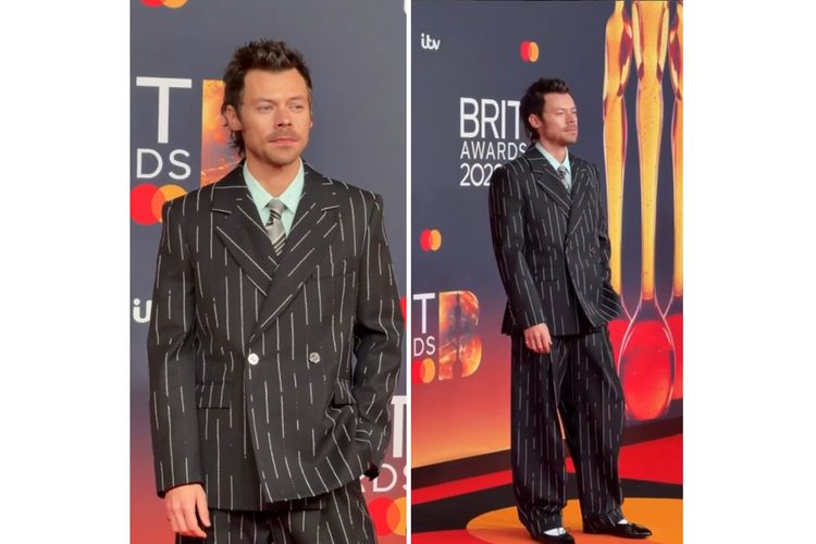BRIT Awards, Harry Styles, Chanel, Harry Styles Tampil Berani di BRIT Awards 2026, Kenakan Chanel dan Sepatu Ballet, Setelan Chanel dari koleksi Métiers d’Art 2026, Gaya yang mendukung konsep musik, Evolusi gaya Harry Styles, Fashion sebagai identitas
