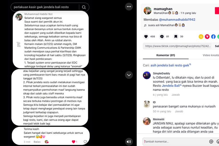 Jendela Bali Resto, pengunjung Jendela Bali Resto, kasir Jendela Bali Resto, Jendela Bali Resto minta maaf, Jendela Bali Resto sistem EDC error, Sistem EDC Error, Jendela Bali Resto Minta Maaf Soal Perlakuan Kasir ke Pengunjung