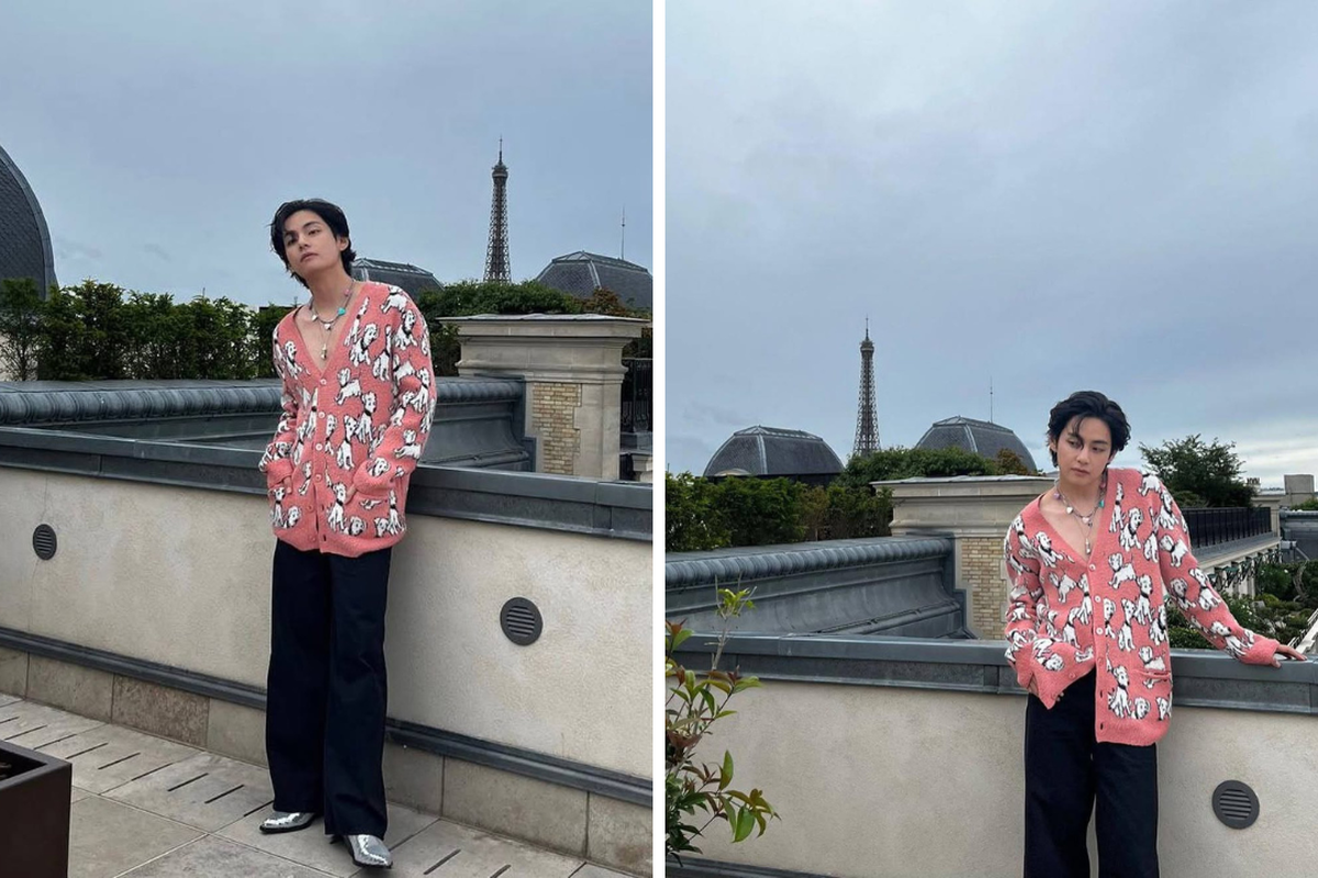 V BTS, V BTS wamil, kim tae hyung bts, kim tae hyung, v bts pulang wamil, v bts sekarang, ootd ala v bts, style v bts, outfit V BTS, ootd v bts, 5 Outfit V BTS yang Cool, Jadi Inspirasi OOTD, 1. Bold statement dengan warna kontras, 2. Casual pink outfit, 3. Street wear on denim, 4. Minimalist urban, 5. Vintage