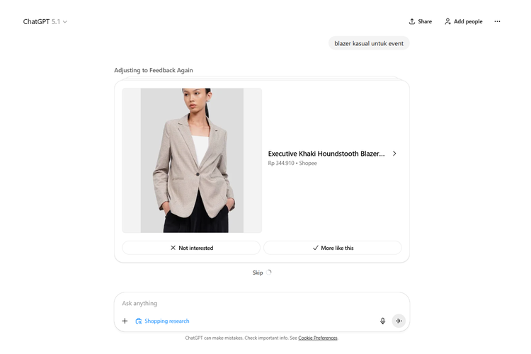 Shopping Research, belanja, ChatGPT, rekomendasi produk, fitur baru, chatGPT, OpenAI, GPT-5, chatgpt shopping, shopping research, ChatGPT Rilis Fitur Shopping Research, Bisa Bantu Cari Produk Paling Cocok
