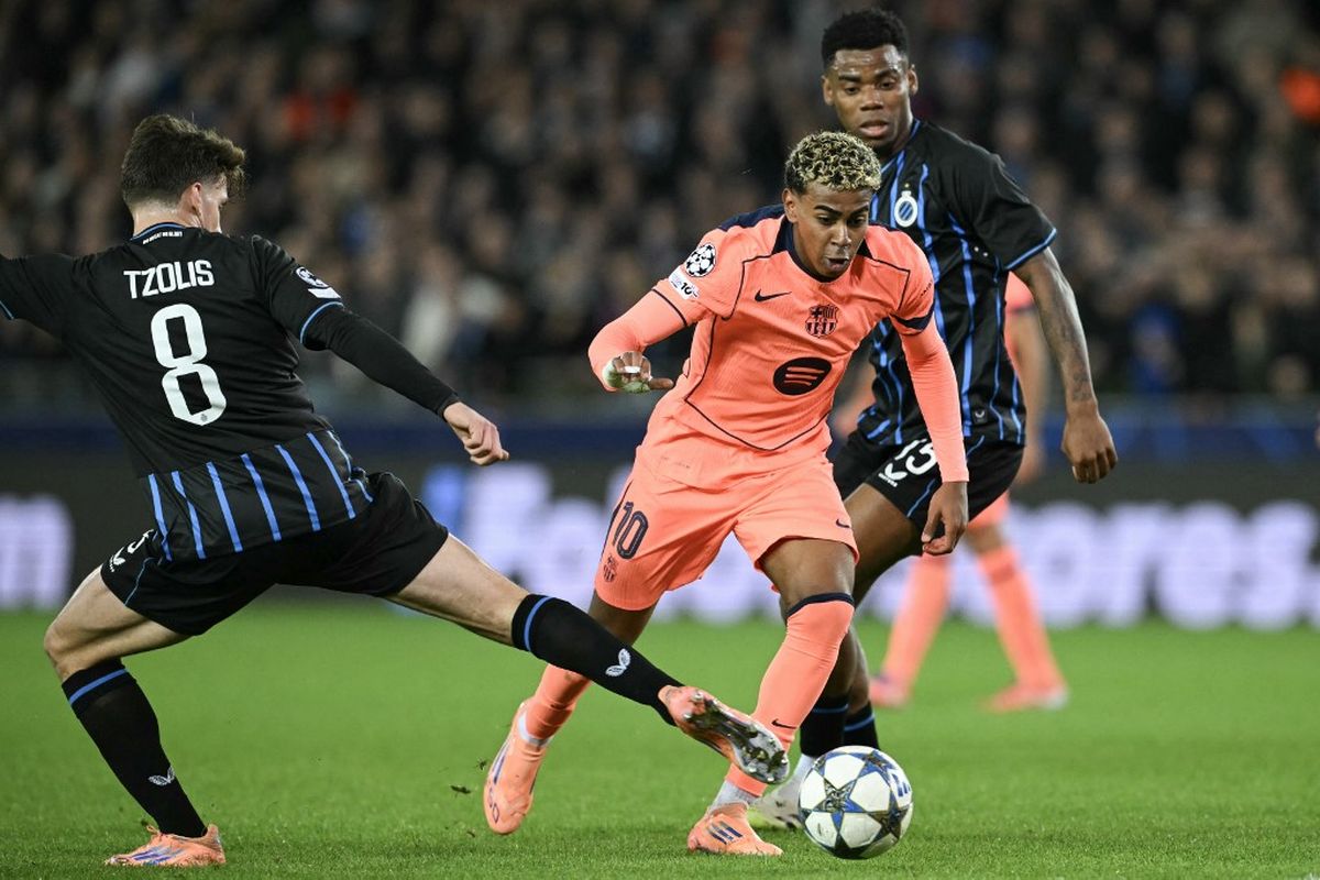 Barcelona, Liga Champions, Hasil Liga Champions, Lamine Yamal, Club Brugge vs Barcelona, Kata Lamine Yamal Saat Golnya Dibandingkan dengan Aksi Leo Messi
