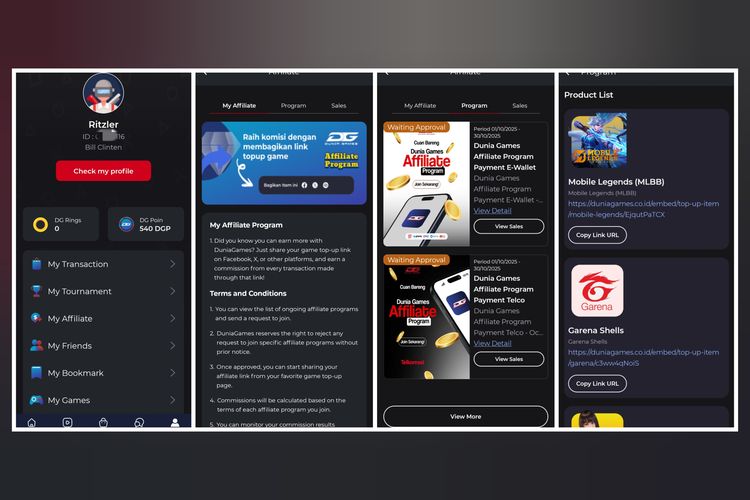 telkomsel, dunia games, My Affiliate, Aplikasi Dunia Games Bisa Dipakai untuk Cari Uang, Begini Caranya