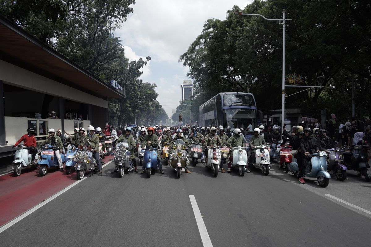 Jakarta Mods Mayday ke-15, Warriors Jakarta, Jakarta Mods Mayday, Vespa, May Day, Ribuan Scooterist Meriahkan Jakarta Mods Mayday ke-15