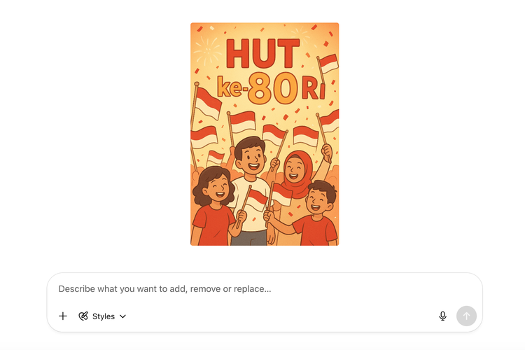 chatGPT, HUT ke-80 RI, Poster Hari Kemerdekaan Indonesia, Poster HUT ke-80 RI, Poster Dirgahayu RI, Cara Membuat Poster HUT ke-80 RI yang Keren dan Menarik via ChatGPT
