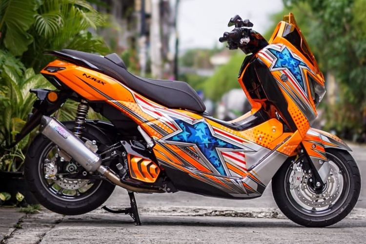 modifikasi, Yamaha, Nmax Turbo, helm, Amerika, Supersport, sporty, amerika, SuperSport, yamaha, Sporty, NMAX Turbo, Nmax Turbo Berbalut Livery Helm DiSalvo, Kentau Aura Balap