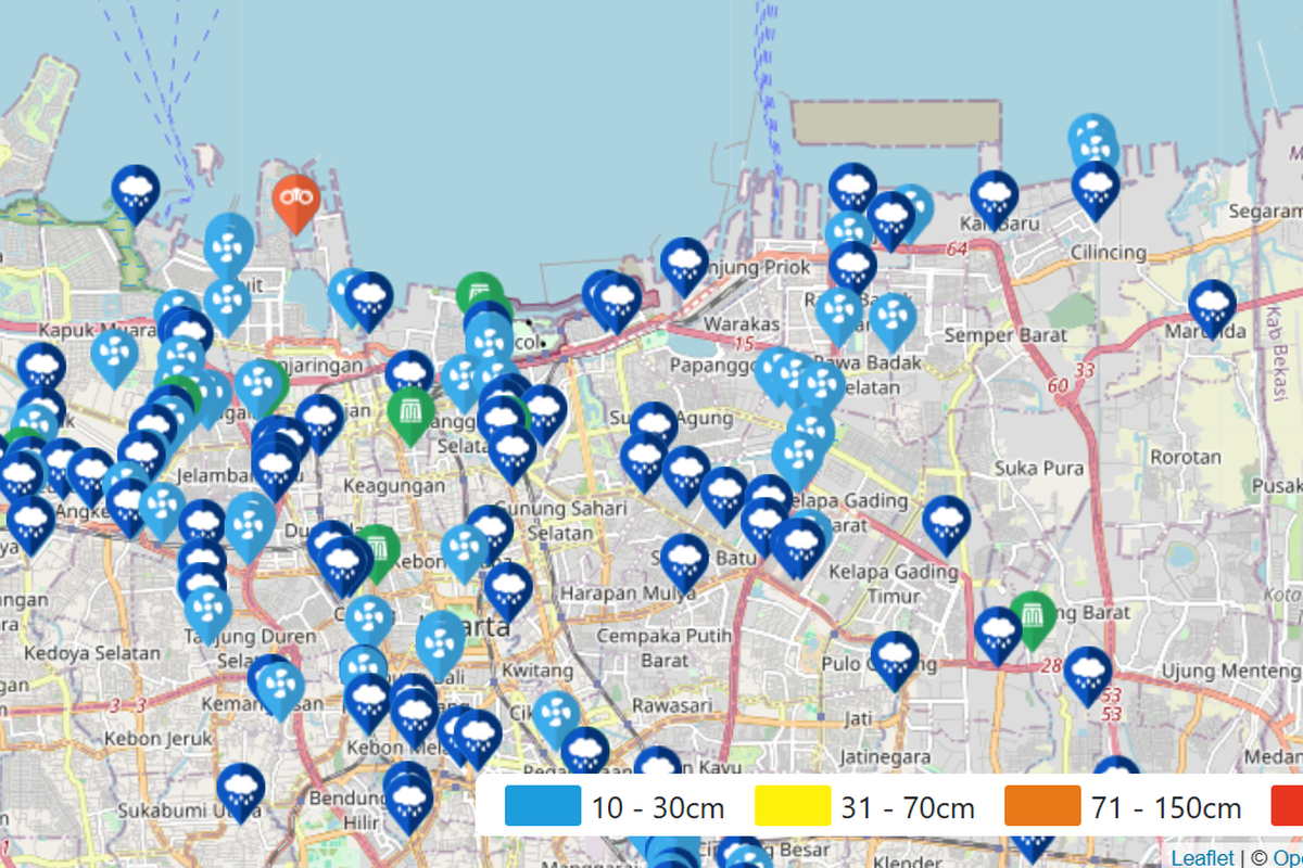 Banjir Jakarta, pintu air, Peta Banjir, peta banjir, Peta banjir, banjir Jakarta, Pantau banjir Jakarta, Cara Pantau Titik Banjir di Jakarta Hari Ini di Laman pantaubanjir.jakarta.go.id