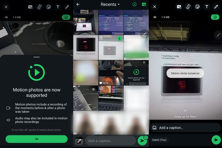 WhatsApp, HP Android, chat WA, Motion Photo, cara kirim motion photo di whatsapp, foto bergerak, Bukan Foto, Bukan Video, Begini Cara Kirim 
